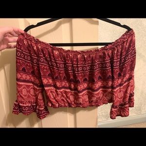 Charlotte Russe Off the Shoulder Crop Top